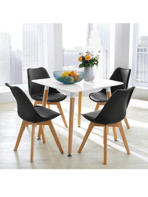 Bộ Bàn ăn vuông 4 ghế nệm BBA07
